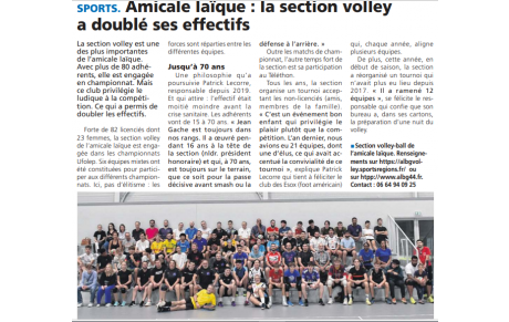 L'ALBG VOLLEY A LA UNE !